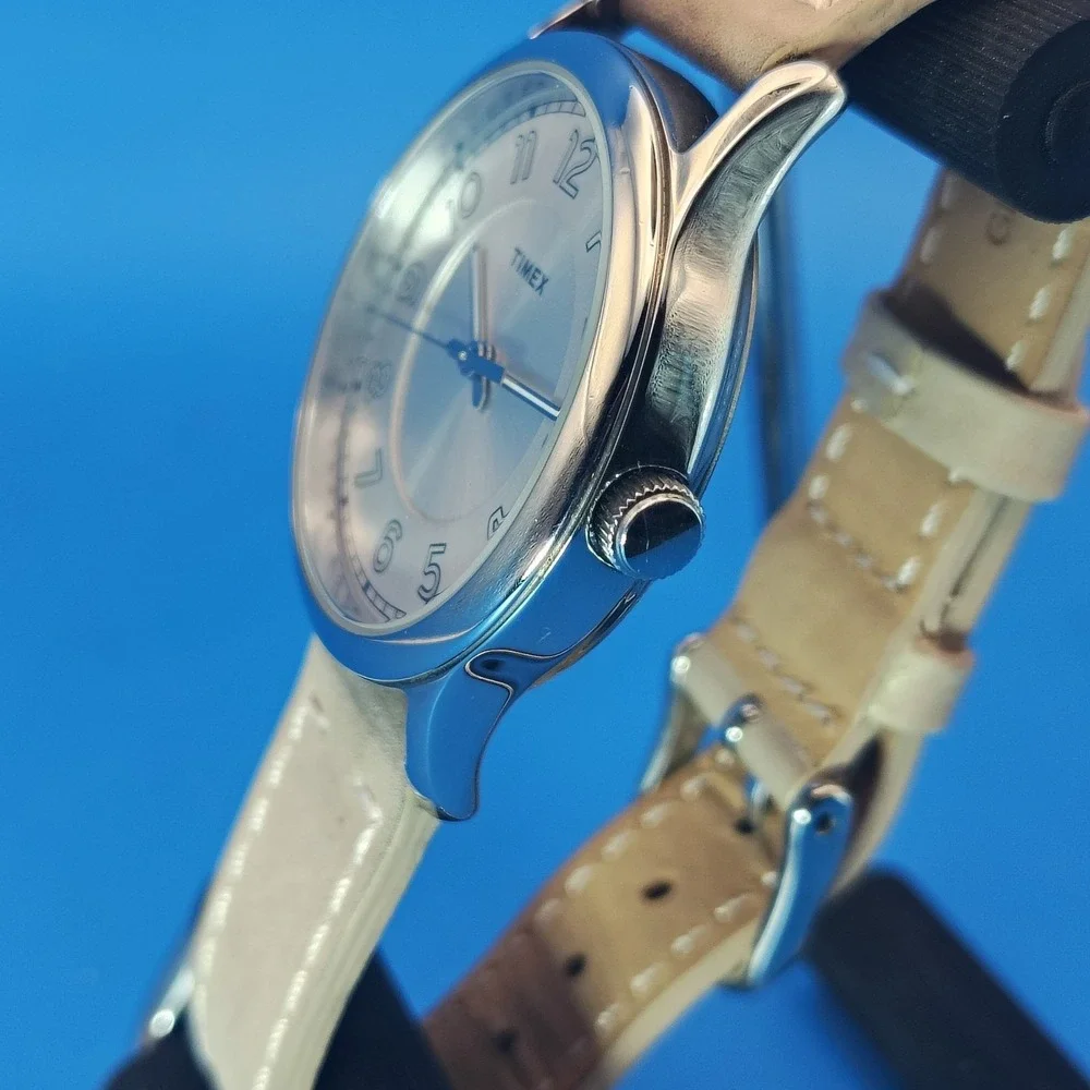 2020 Timex Elegance 35mm‎ Women's Quartz Watch Silver Dial Fully Restored